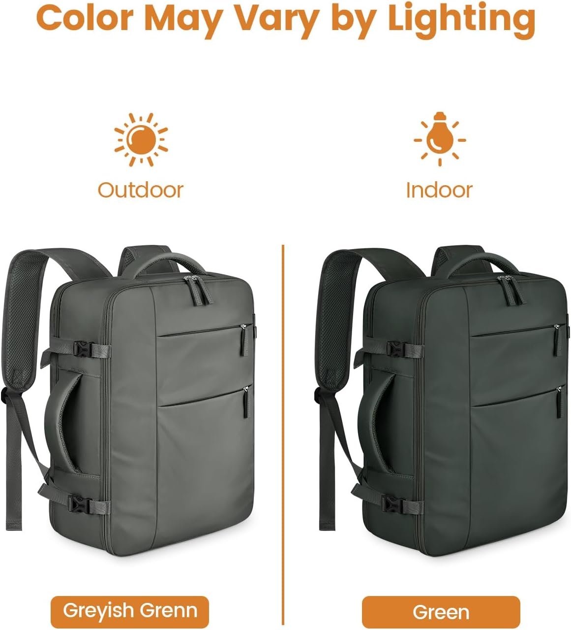 image:imageCapolo Travel Backpack for Women Men Waterproof Laptop Backpack Airlines Approved Personal Item Backpack Bag Computer Bookbag for Business Work Traveling Fits 156 Inch LaptopBlackGreen