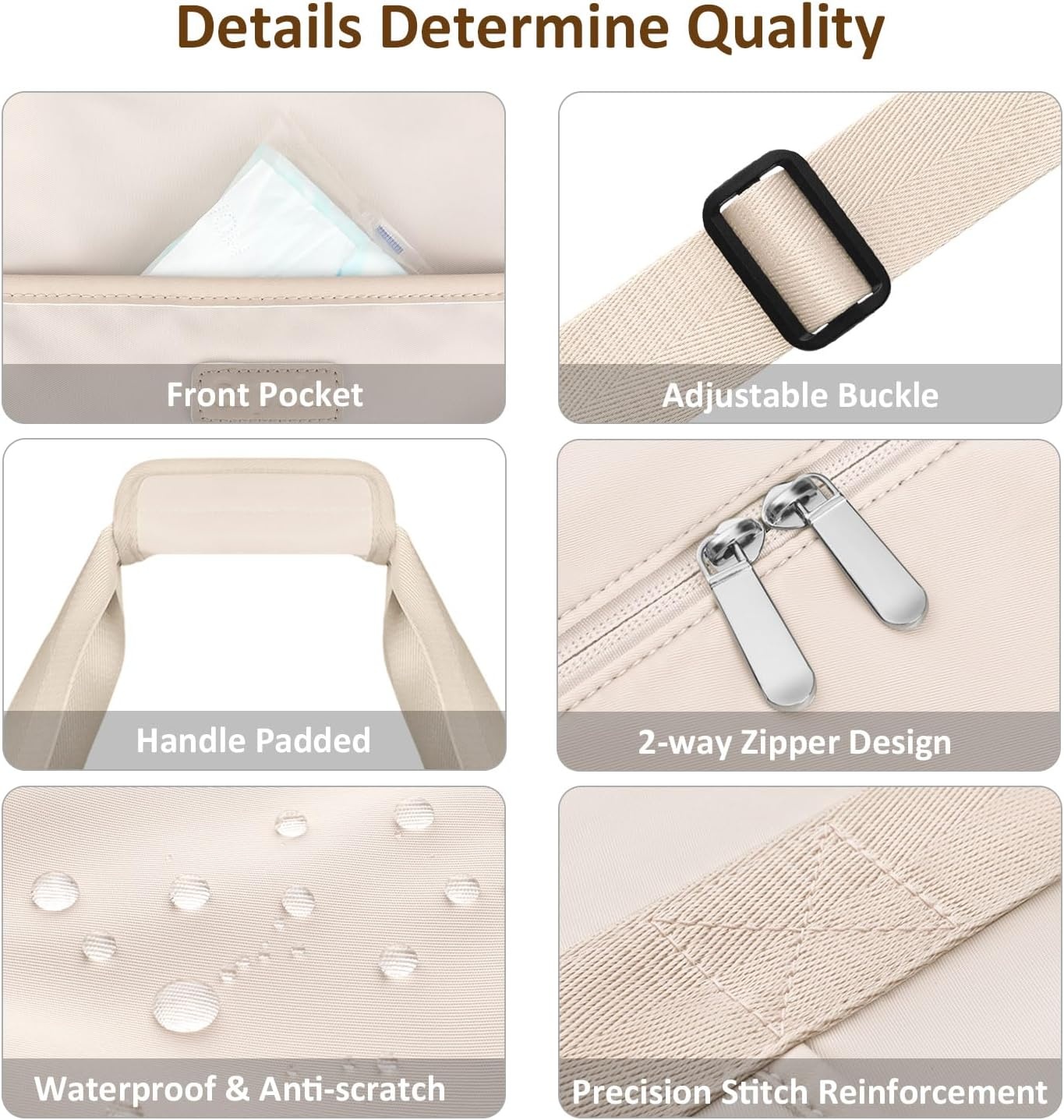 image:imageExpandable Travel Duffle Bags Weekender Overnight Bags for Women Men Hospital Bag for Women Labor Delivery with Toiletry Bag WaterproofBeige