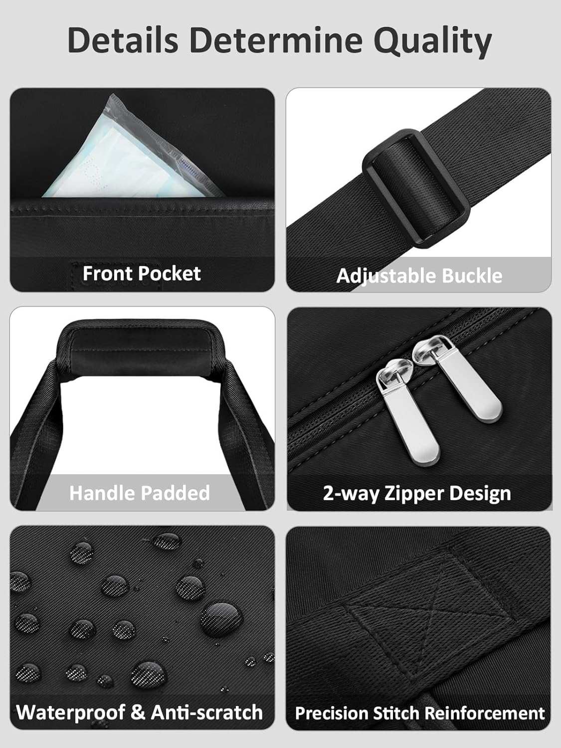 image:imageExpandable Travel Duffle Bags Weekender Overnight Bags for Women Men Hospital Bag for Women Labor Delivery with Toiletry Bag WaterproofBlack