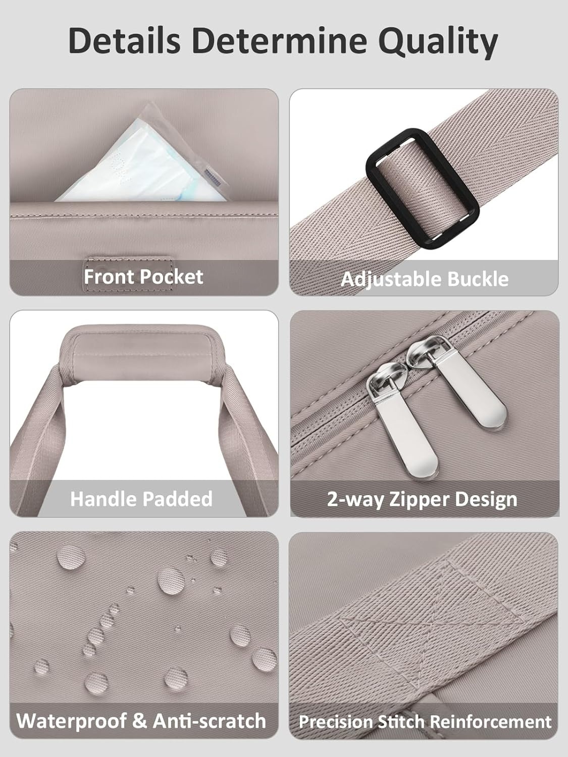 image:imageExpandable Travel Duffle Bags Weekender Overnight Bags for Women Men Hospital Bag for Women Labor Delivery with Toiletry Bag WaterproofKhaki