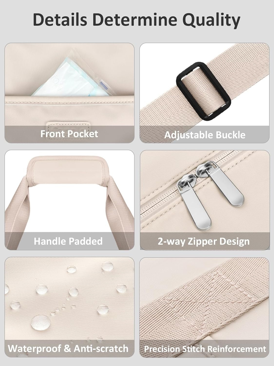 image:imageExpandable Travel Duffle Bags Weekender Overnight Bags for Women Men Hospital Bag for Women Labor Delivery with Toiletry Bag WaterproofOffwhite