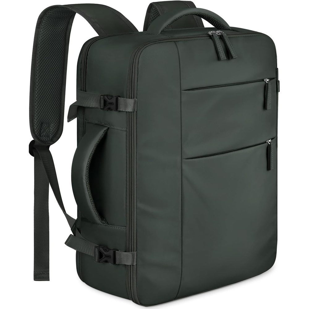 image:imageCapolo Travel Backpack for Women Men Waterproof Laptop Backpack Airlines Approved Personal Item Backpack Bag Computer Bookbag for Business Work Traveling Fits 156 Inch LaptopBlackGreen