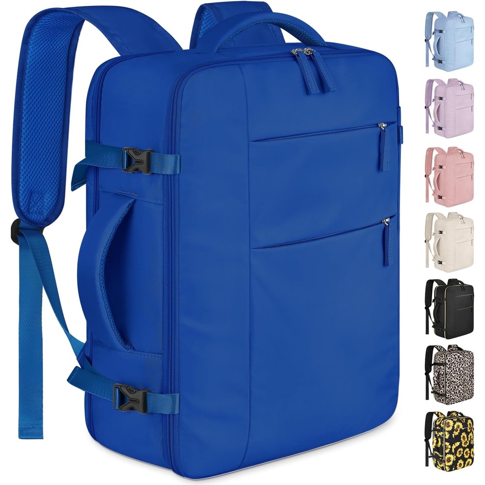 image:imageCapolo Travel Backpack for Women Men Waterproof Laptop Backpack Airlines Approved Personal Item Backpack Bag Computer Bookbag for Business Work Traveling Fits 156 Inch LaptopBlackRoyal Blue