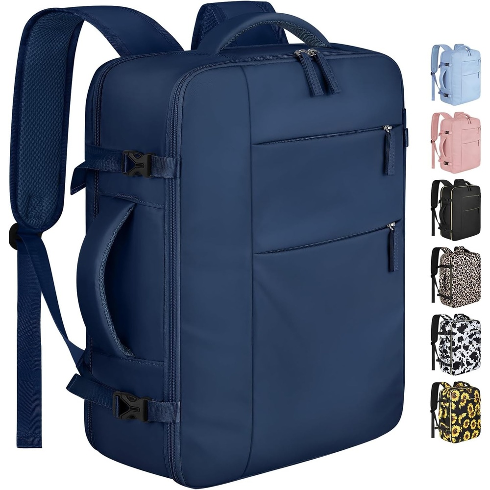 image:imageCapolo Travel Backpack for Women Men Waterproof Laptop Backpack Airlines Approved Personal Item Backpack Bag Computer Bookbag for Business Work Traveling Fits 156 Inch LaptopBlackDark Blue