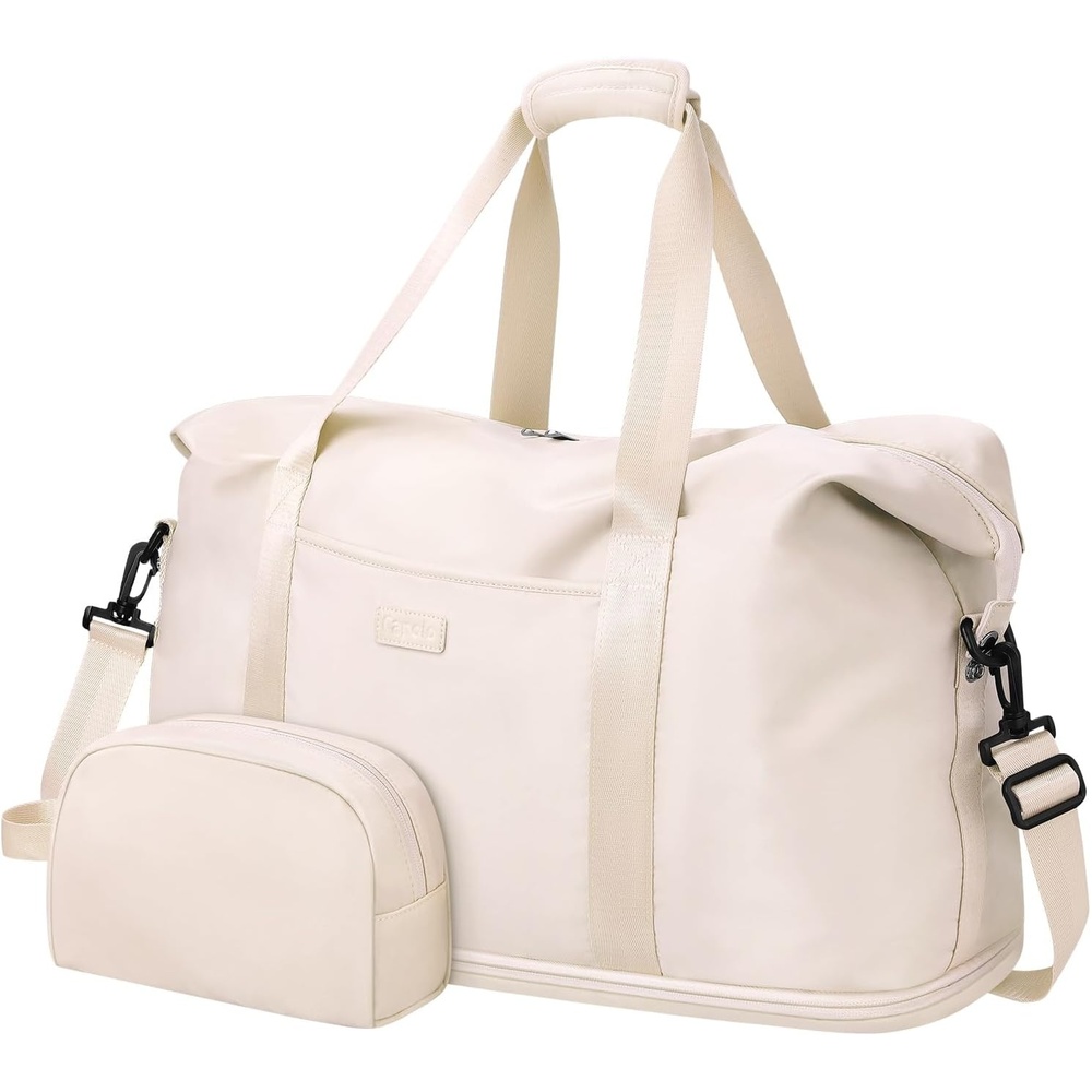 image:imageExpandable Travel Duffle Bags Weekender Overnight Bags for Women Men Hospital Bag for Women Labor Delivery with Toiletry Bag WaterproofBeige
