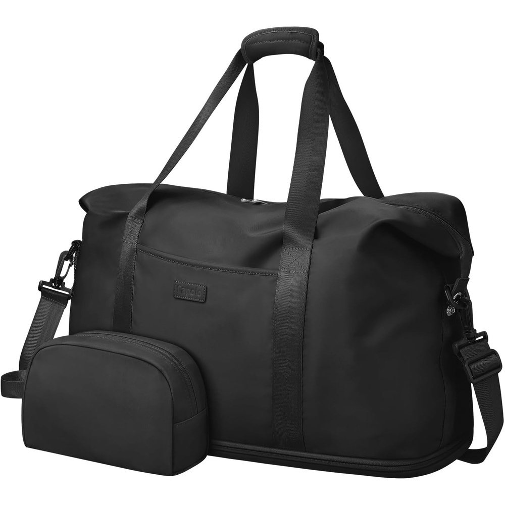 image:imageExpandable Travel Duffle Bags Weekender Overnight Bags for Women Men Hospital Bag for Women Labor Delivery with Toiletry Bag WaterproofBlack