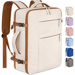 image:imageCapolo Travel Backpack for Women Men Waterproof Laptop Backpack Airlines Approved Personal Item Backpack Bag Computer Bookbag for Business Work Traveling Fits 156 Inch LaptopBlackBeige With Brown Zipper