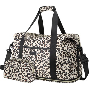 image:imageExpandable Travel Duffle Bags Weekender Overnight Bags for Women Men Hospital Bag for Women Labor Delivery with Toiletry Bag WaterproofLeopard