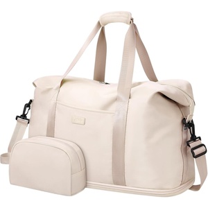 image:imageExpandable Travel Duffle Bags Weekender Overnight Bags for Women Men Hospital Bag for Women Labor Delivery with Toiletry Bag WaterproofOffwhite