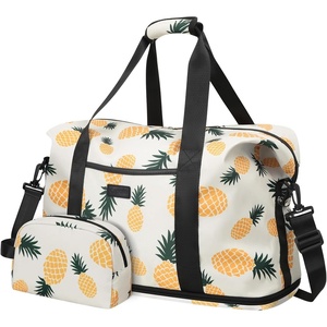 image:imageExpandable Travel Duffle Bags Weekender Overnight Bags for Women Men Hospital Bag for Women Labor Delivery with Toiletry Bag WaterproofPineapple