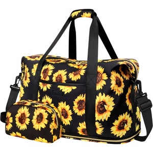 image:imageExpandable Travel Duffle Bags Weekender Overnight Bags for Women Men Hospital Bag for Women Labor Delivery with Toiletry Bag WaterproofSunflower