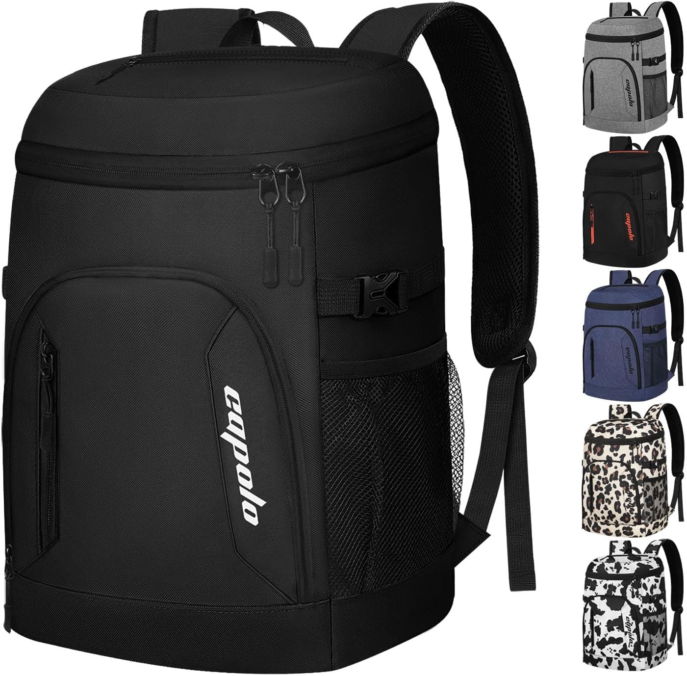 image:imageCapolo Cooler Backpack for Men Women Insulated Backpack Cooler Leak Proof Thermal Bag Beverage Soft Cooler Bag Lunch Backpack for Camping 3045 CansWhite
