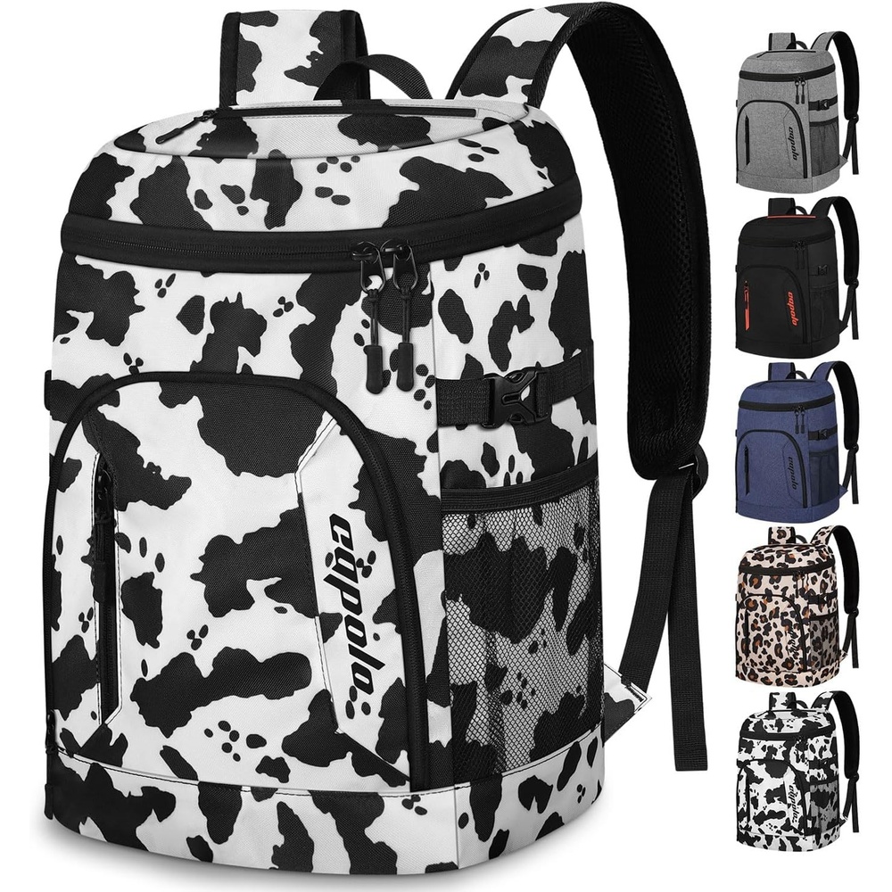 image:imageCapolo Cooler Backpack for Men Women Insulated Backpack Cooler Leak Proof Thermal Bag Beverage Soft Cooler Bag Lunch Backpack for Camping 3045 CansCowprint