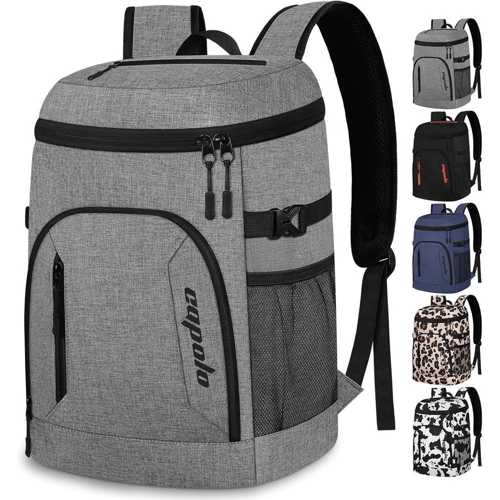 image:imageCapolo Cooler Backpack for Men Women Insulated Backpack Cooler Leak Proof Thermal Bag Beverage Soft Cooler Bag Lunch Backpack for Camping 3045 CansGray