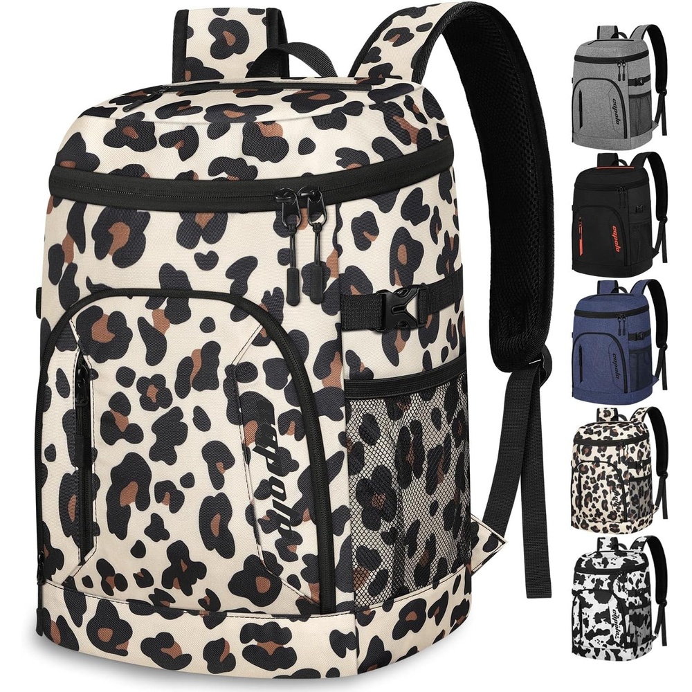image:imageCapolo Cooler Backpack for Men Women Insulated Backpack Cooler Leak Proof Thermal Bag Beverage Soft Cooler Bag Lunch Backpack for Camping 3045 CansLeopardprint