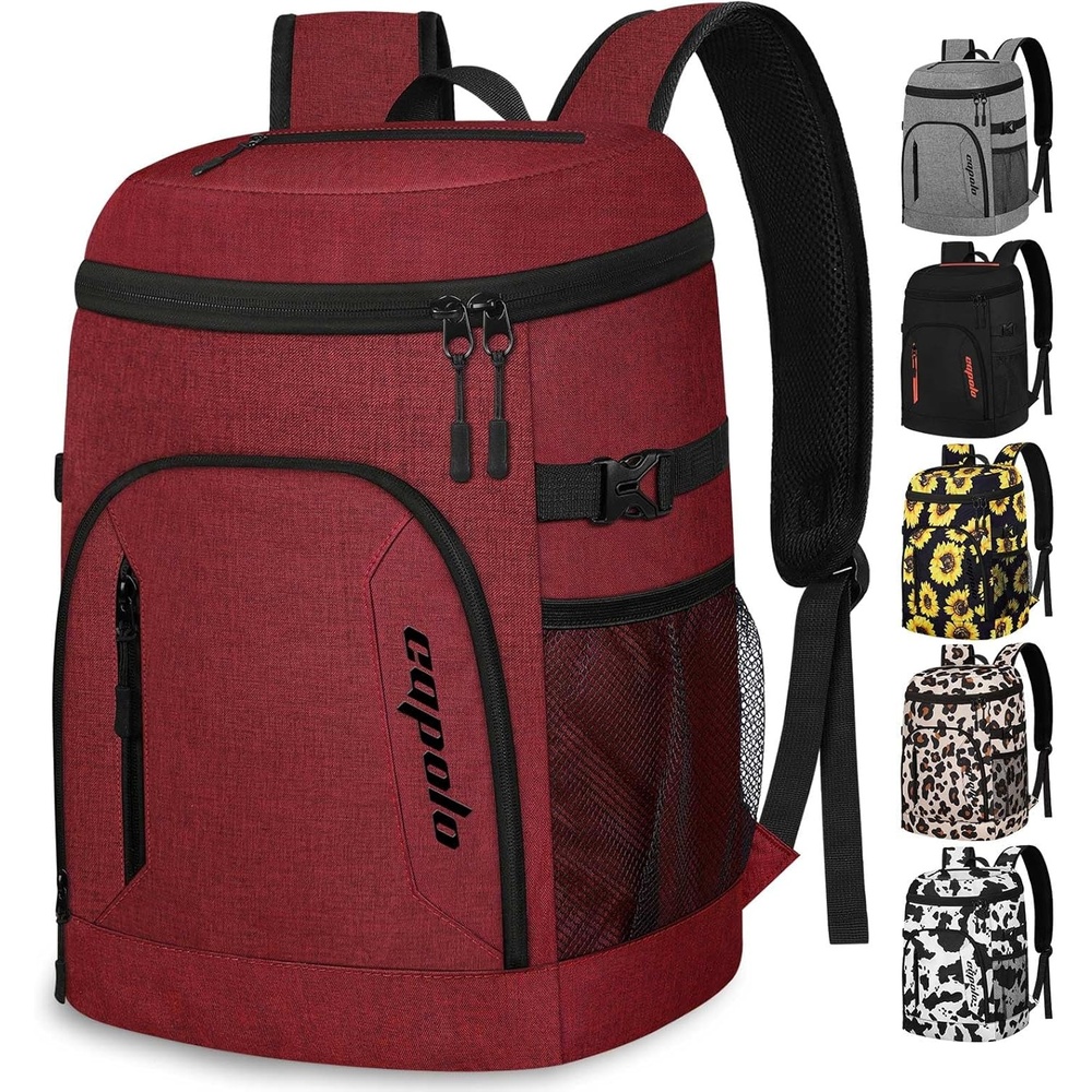 image:imageCapolo Cooler Backpack for Men Women Insulated Backpack Cooler Leak Proof Thermal Bag Beverage Soft Cooler Bag Lunch Backpack for Camping 3045 CansWine Red