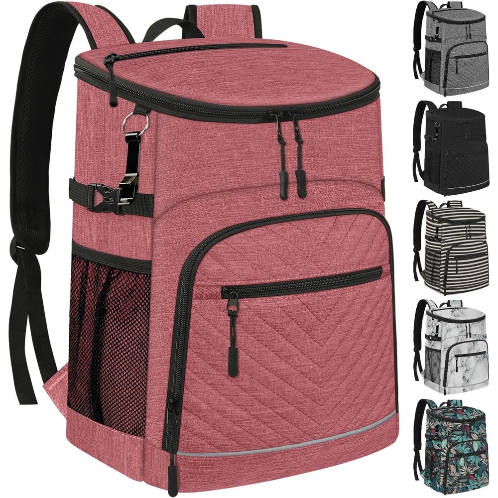 image:imageCooler Backpack Insulated Leakproof Waterproof Backpack Cooler Bag 3045 Cans Large Capacity Lightweight Travel Camping Beach Backpack Cooler Ice Chest for Men and Womenpink
