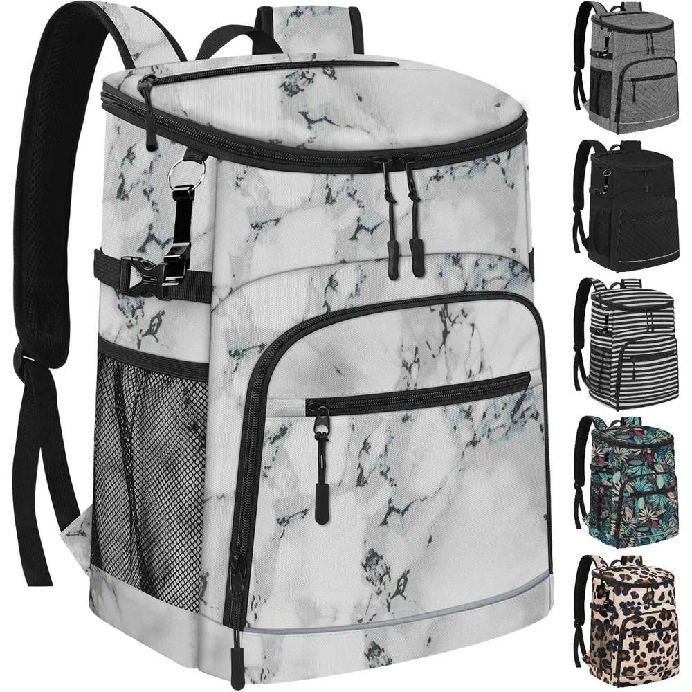image:imageCooler Backpack Insulated Leakproof Waterproof Backpack Cooler Bag 3045 Cans Large Capacity Lightweight Travel Camping Beach Backpack Cooler Ice Chest for Men and Womenmarble