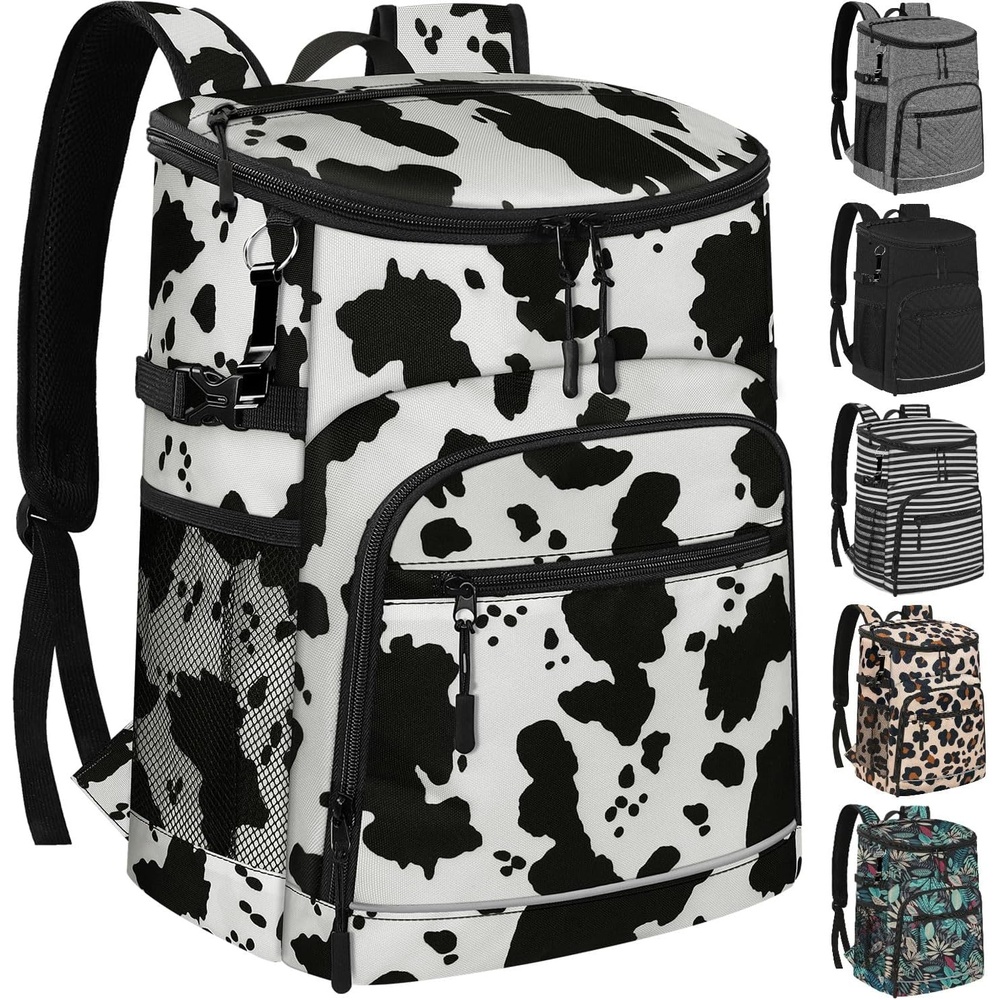 image:imageCooler Backpack Insulated Leakproof Waterproof Backpack Cooler Bag 3045 Cans Large Capacity Lightweight Travel Camping Beach Backpack Cooler Ice Chest for Men and Womencowprint