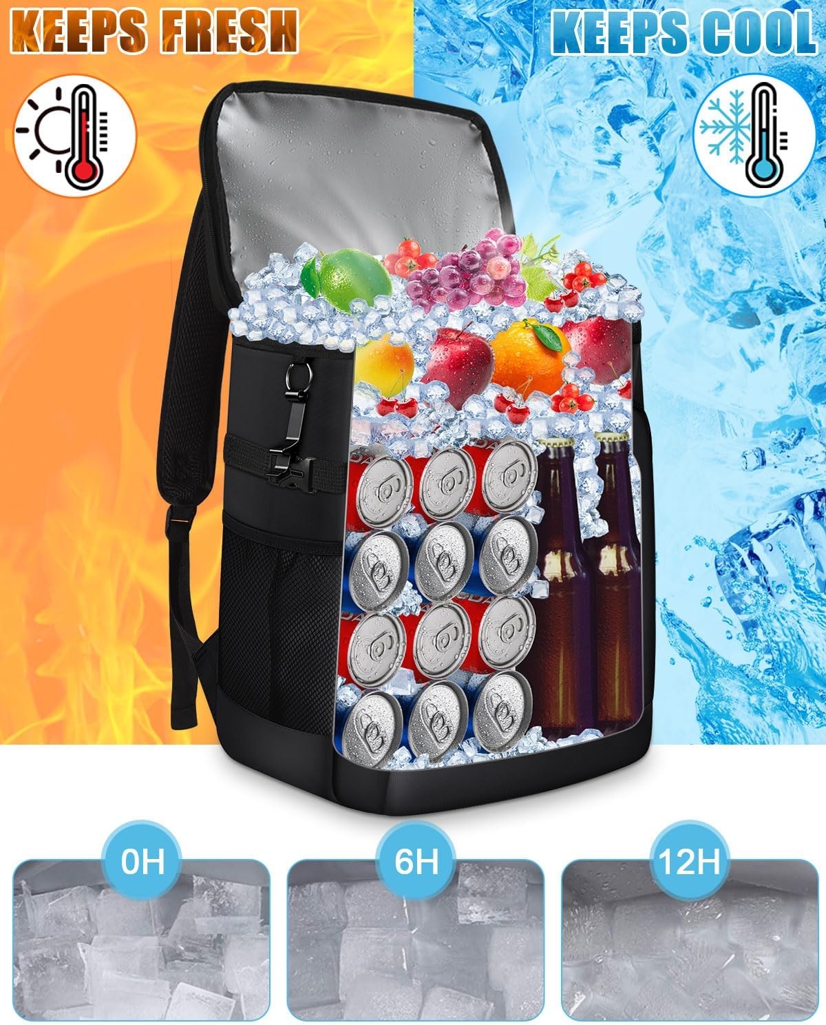 image:imageCapolo Cooler Backpack Insulated Leak Proof 3645 Cans Soft Camping Bacpack Cooler Thermal Bag Ice Chest Portable Waterproof Travel Cooler Bag for Lunch Beach Picnic ShoppingLeather black