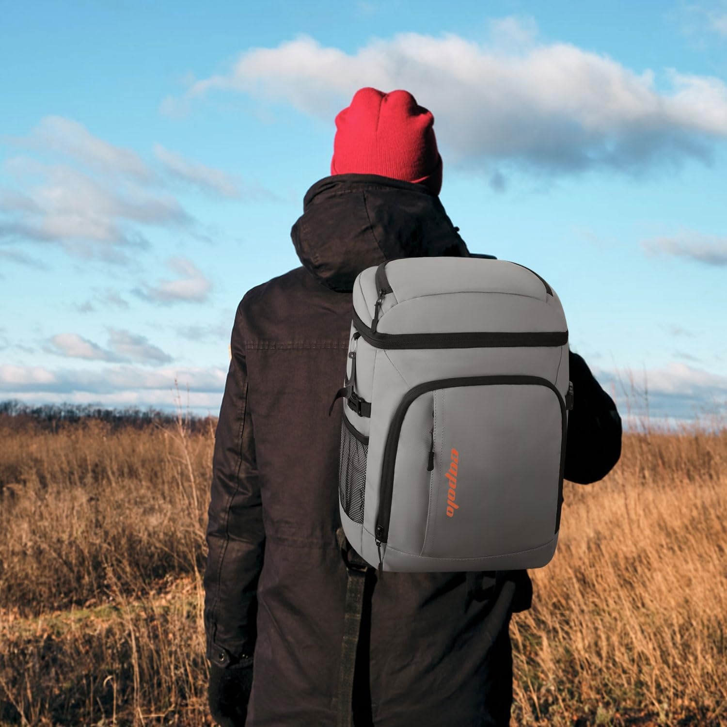 image:imageCapolo Cooler Backpack Insulated Leak Proof 3645 Cans Soft Camping Bacpack Cooler Thermal Bag Ice Chest Portable Waterproof Travel Cooler Bag for Lunch Beach Picnic ShoppingLeather gray