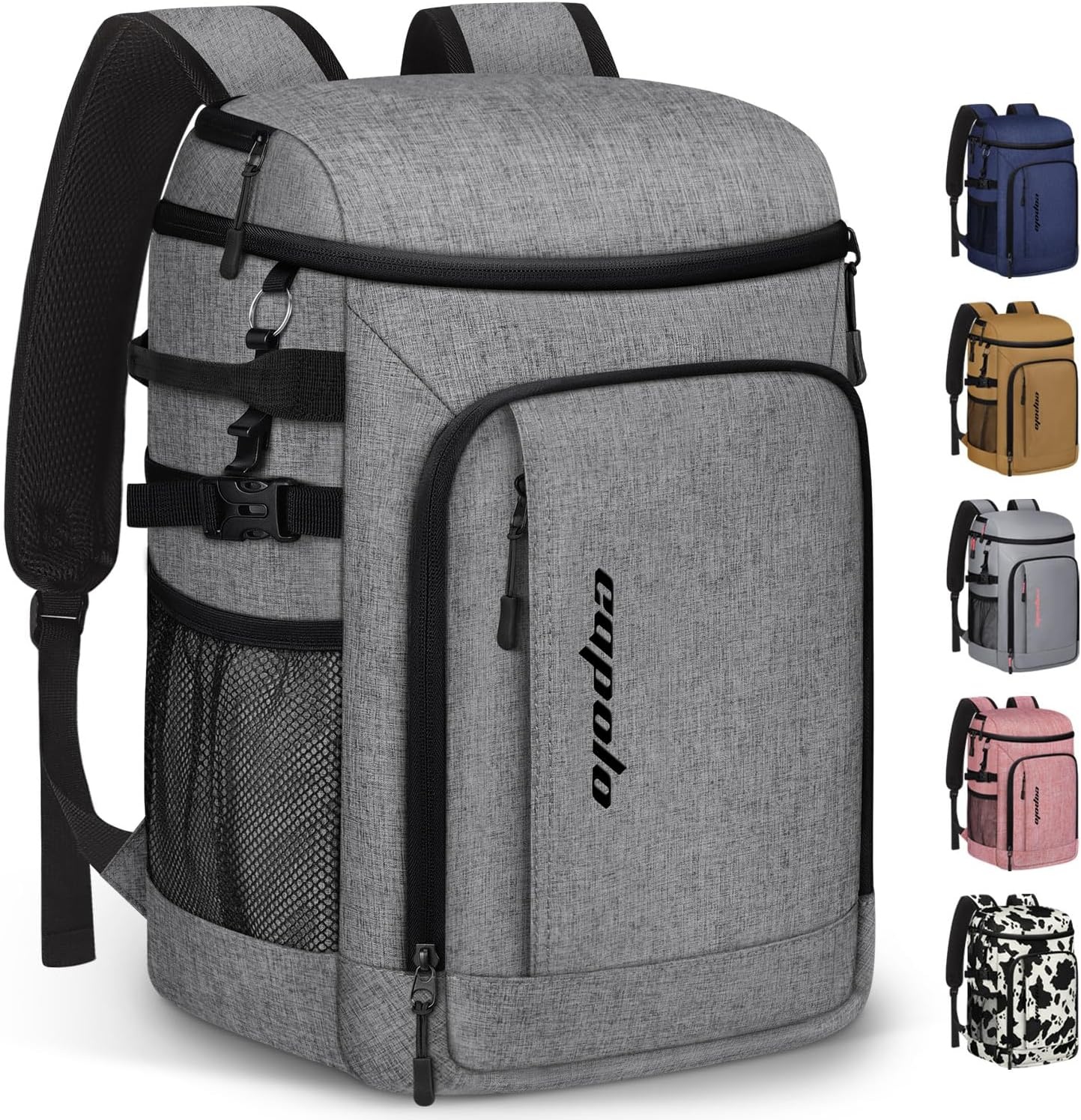 image:imageCapolo Cooler Backpack Insulated Waterproof for Women Men3645 Cans Lunch Backpack Coolers Leak Proof Soft Cooler Bag Ice Chest for Camping BeachGrey