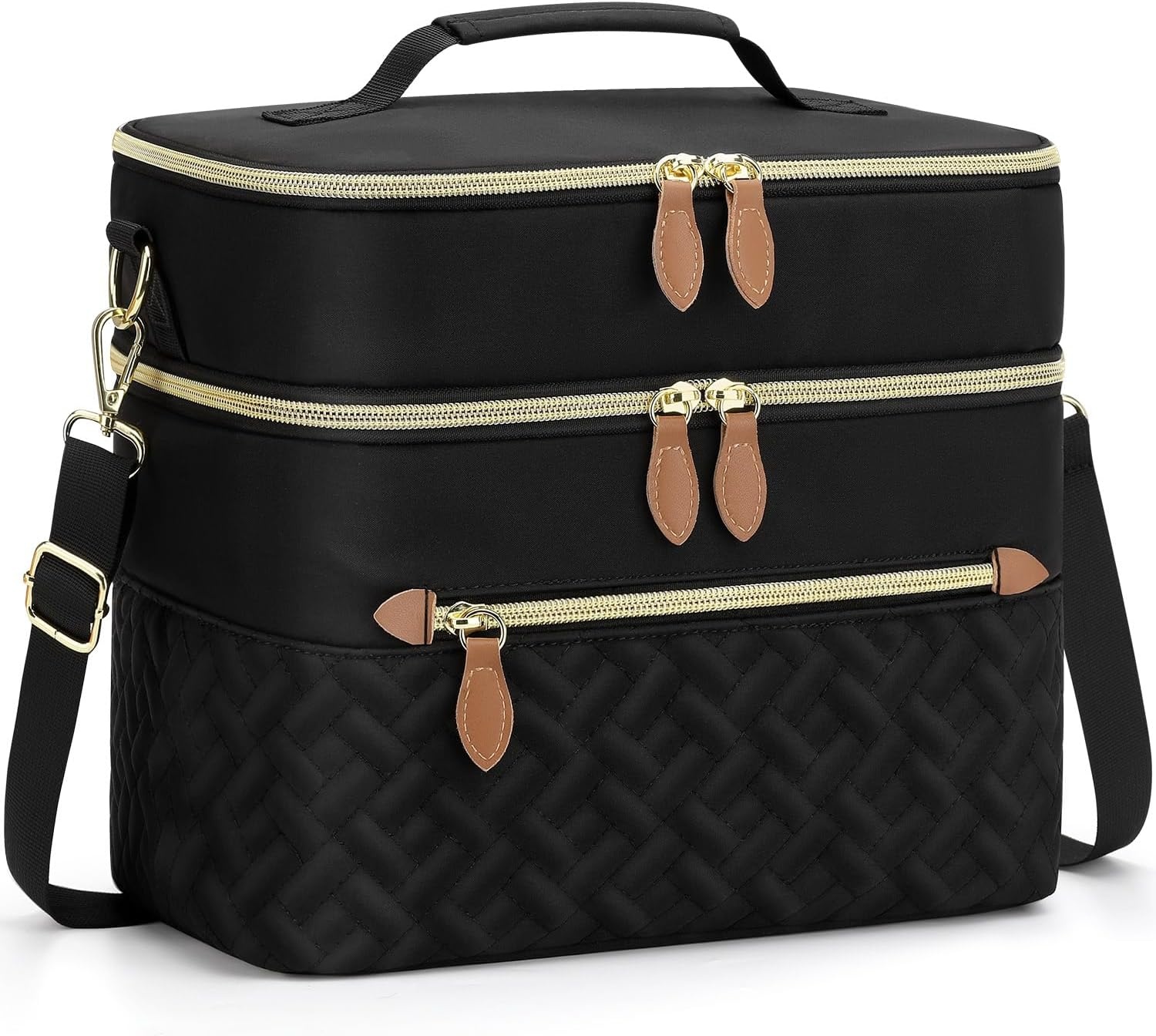image:imageCapolo Lunch Box for Women Men AdultsInsulated Lunch Bag Leakproof Lunch Cooler Box with Removable Strap Cute Lunch Tote Bags Reusable Thermal Lunchbox for School Work PicnicSmallBeigeBlack
