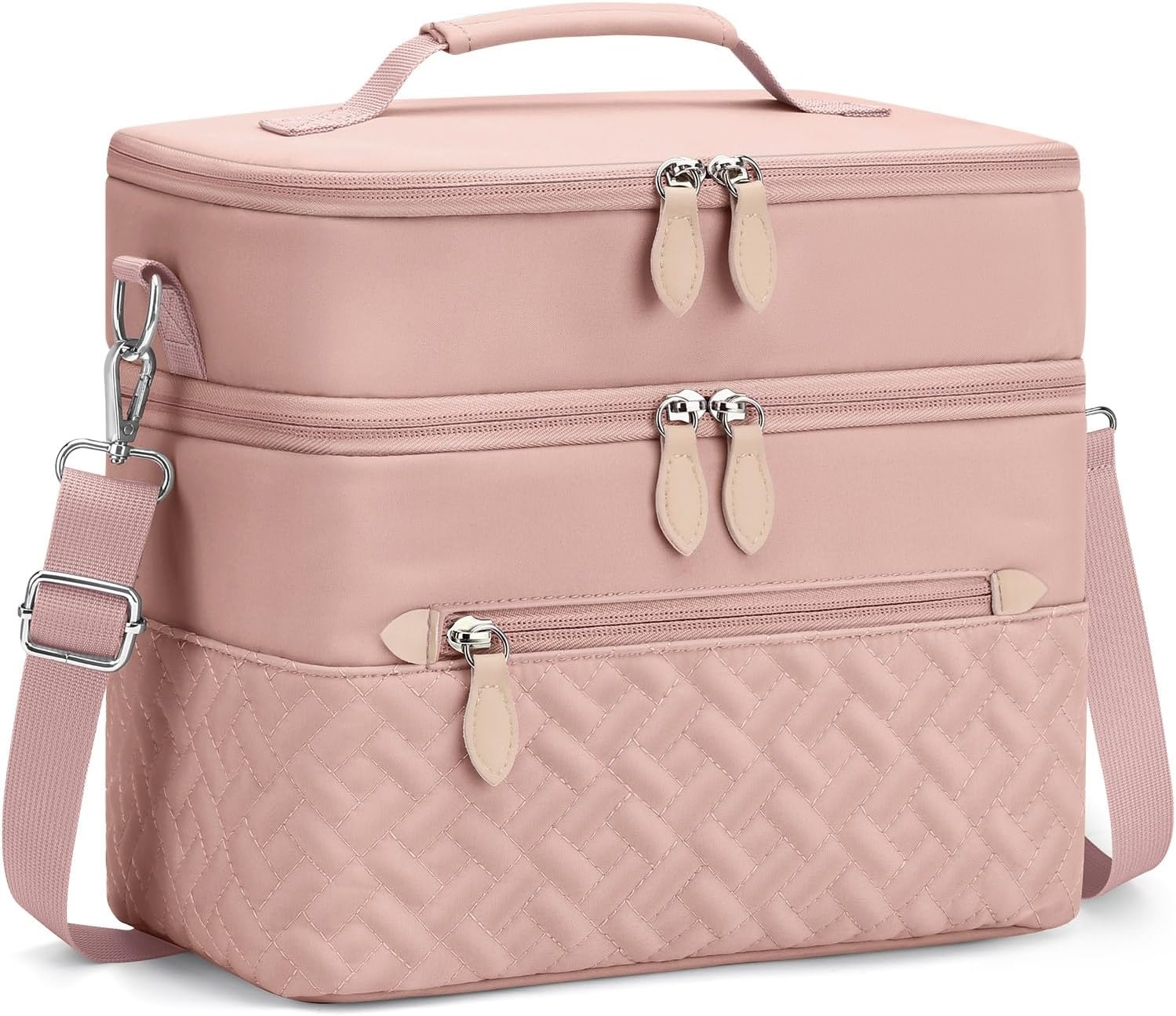 image:imageCapolo Lunch Box for Women Men AdultsInsulated Lunch Bag Leakproof Lunch Cooler Box with Removable Strap Cute Lunch Tote Bags Reusable Thermal Lunchbox for School Work PicnicSmallBeigePink