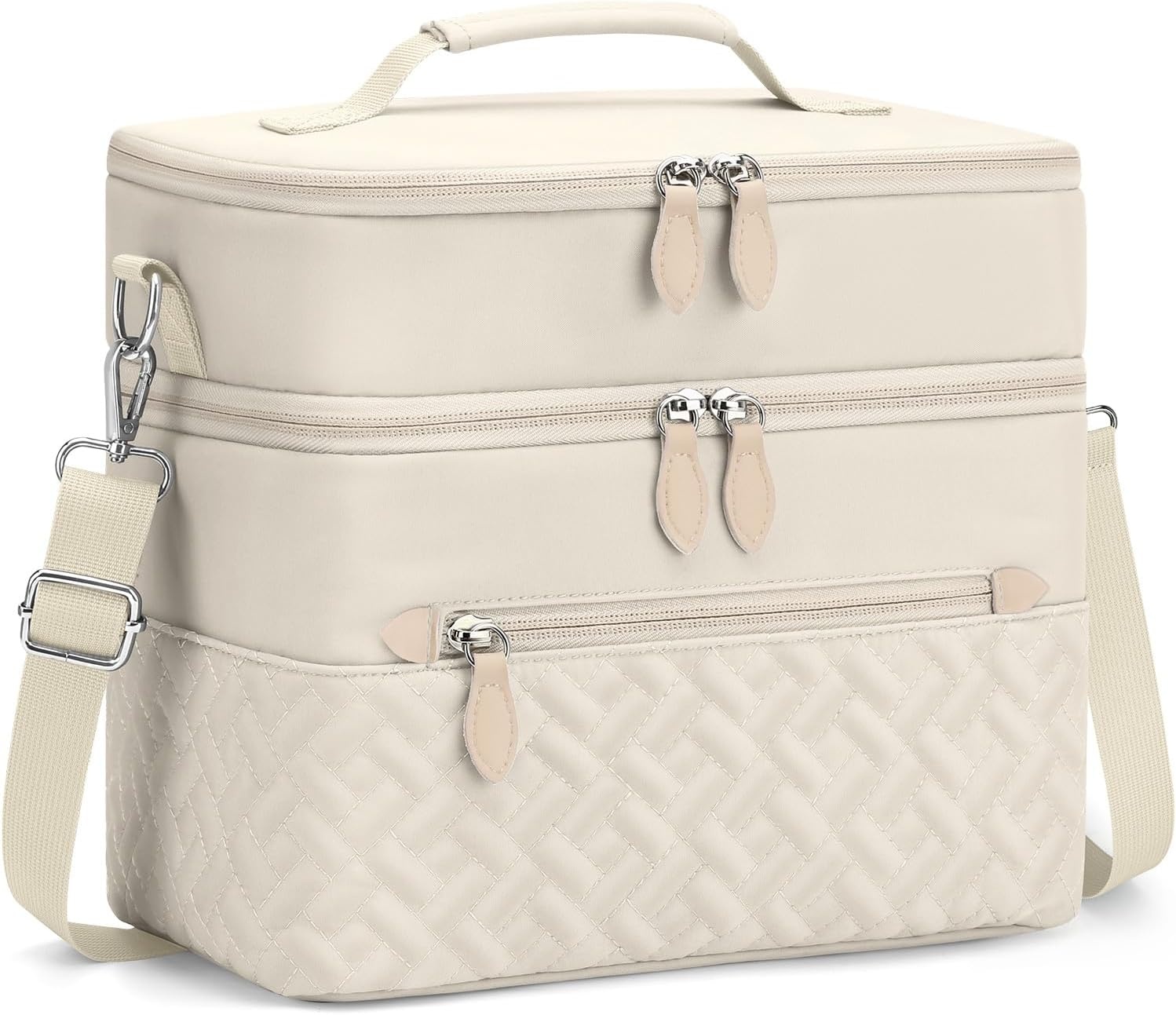 image:imageCapolo Lunch Box for Women Men AdultsInsulated Lunch Bag Leakproof Lunch Cooler Box with Removable Strap Cute Lunch Tote Bags Reusable Thermal Lunchbox for School Work PicnicSmallBeigeBeige