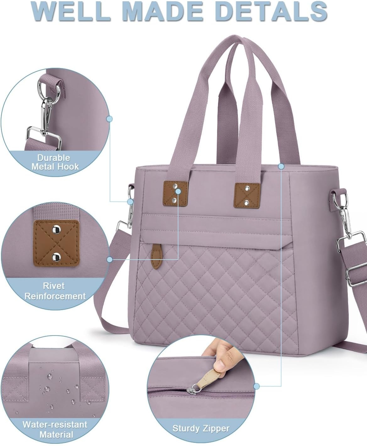 image:imageInsulated Lunch Box for Women amp Men Large Thermal Lunch Bag Women with Removable Shoulder Strap Reusable Lunch Cooler Tote Bags Purse for Adults Work Picnic Hiking Beach Travel MSunflowerPurple