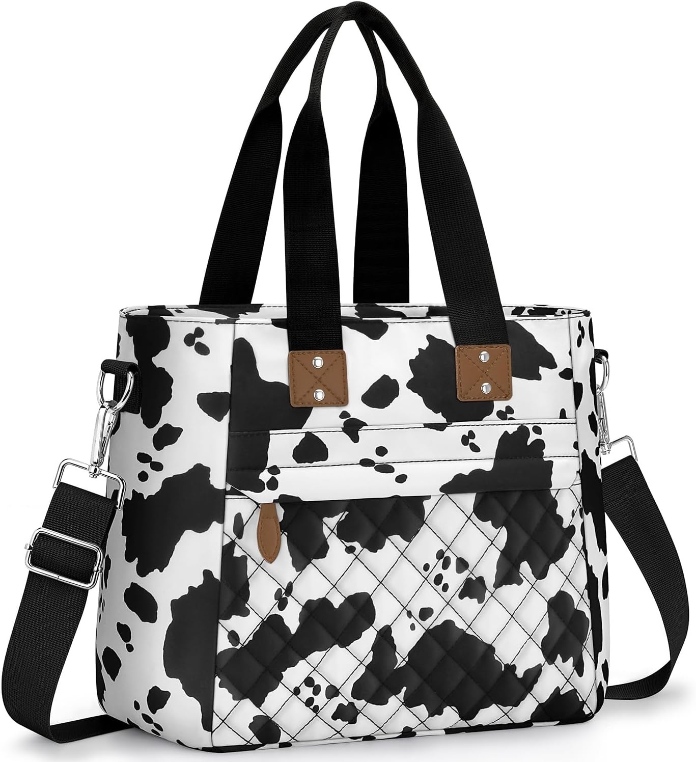 image:imageInsulated Lunch Box for Women amp Men Large Thermal Lunch Bag Women with Removable Shoulder Strap Reusable Lunch Cooler Tote Bags Purse for Adults Work Picnic Hiking Beach Travel MSunflowerCowprint