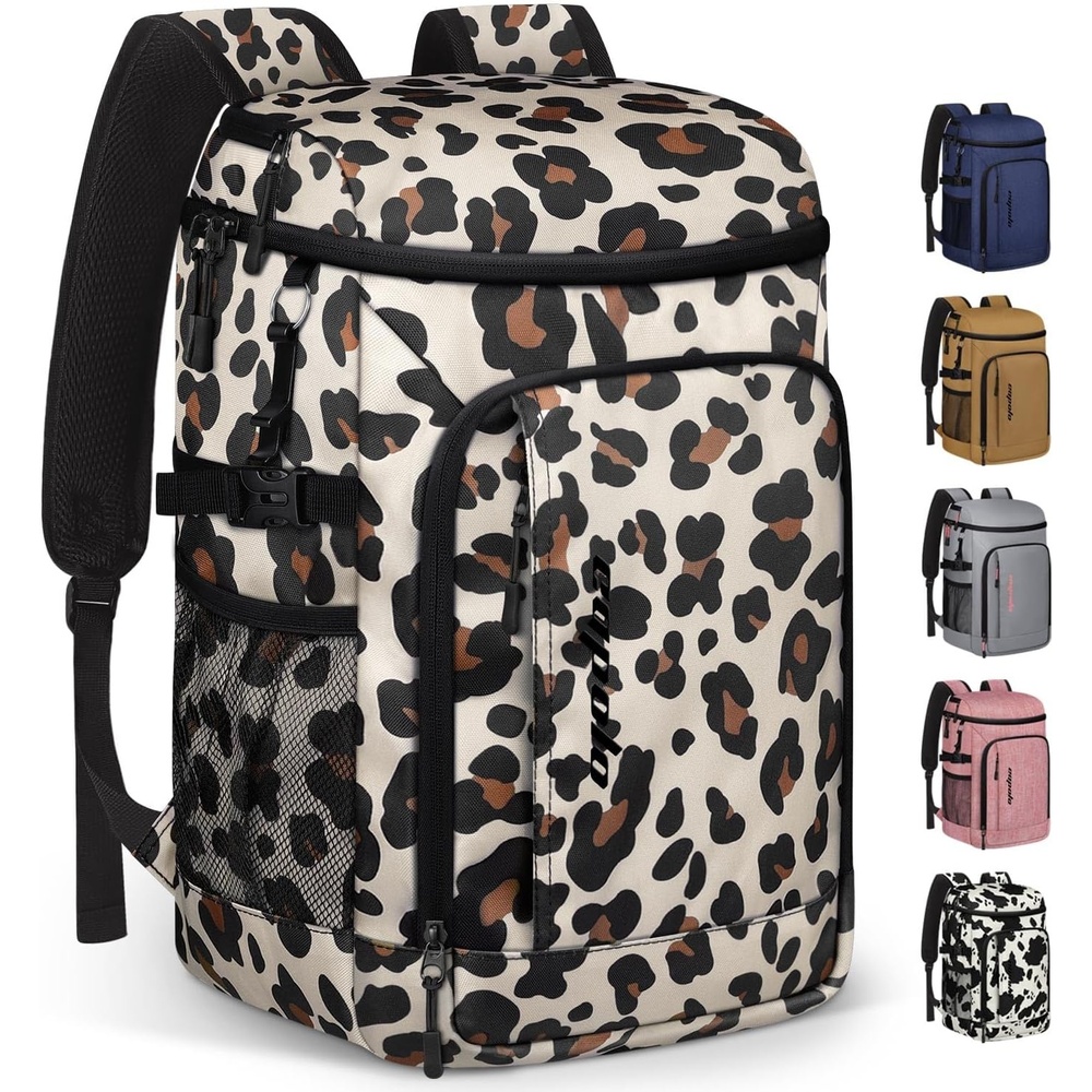 image:imageCapolo Cooler Backpack Insulated Waterproof for Women Men3645 Cans Lunch Backpack Coolers Leak Proof Soft Cooler Bag Ice Chest for Camping BeachLeopard