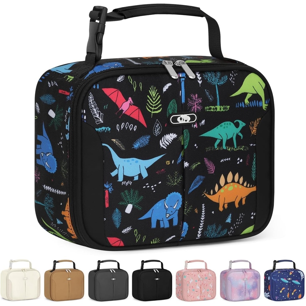 image:imageInsulated Lunch Box for Kids Cute Thermal Lunch Bag for School Reusable Lunch Tote for Boys and Girls Durable Cooler Bag with Easy Grab Handle Lightweight and Easy to Clean Meal Bag UnicornDinosaurs
