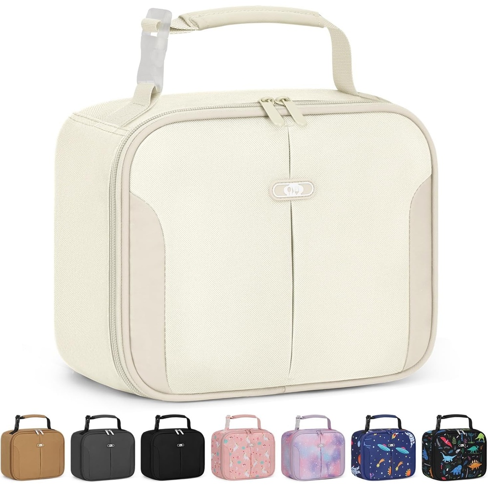 image:imageInsulated Lunch Box for Kids Cute Thermal Lunch Bag for School Reusable Lunch Tote for Boys and Girls Durable Cooler Bag with Easy Grab Handle Lightweight and Easy to Clean Meal Bag UnicornBeige