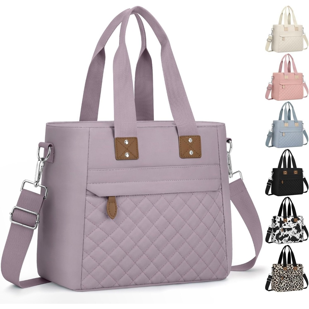 image:imageInsulated Lunch Box for Women amp Men Large Thermal Lunch Bag Women with Removable Shoulder Strap Reusable Lunch Cooler Tote Bags Purse for Adults Work Picnic Hiking Beach Travel MSunflowerPurple