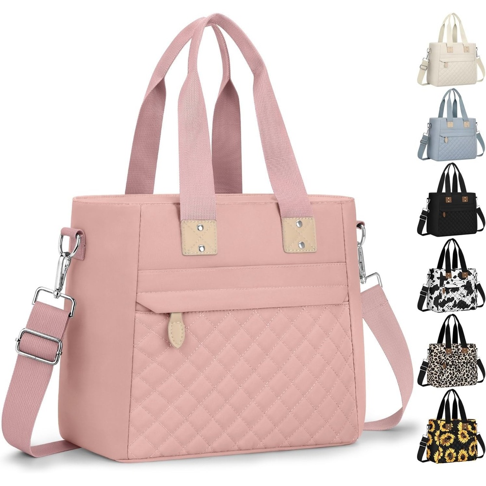 image:imageInsulated Lunch Box for Women amp Men Large Thermal Lunch Bag Women with Removable Shoulder Strap Reusable Lunch Cooler Tote Bags Purse for Adults Work Picnic Hiking Beach Travel MSunflowerPink