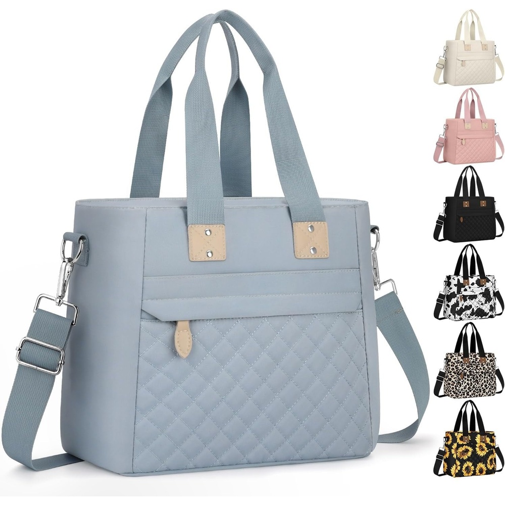 image:imageInsulated Lunch Box for Women amp Men Large Thermal Lunch Bag Women with Removable Shoulder Strap Reusable Lunch Cooler Tote Bags Purse for Adults Work Picnic Hiking Beach Travel MSunflowerBlue
