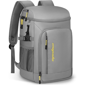 image:imageCapolo Cooler Backpack Insulated Waterproof for Women Men3645 Cans Lunch Backpack Coolers Leak Proof Soft Cooler Bag Ice Chest for Camping BeachLeather Gray With Yellow