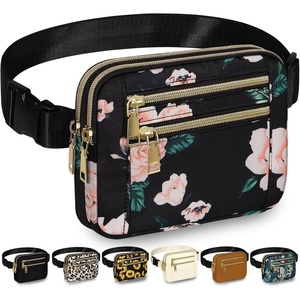 image:imageCapolo Fanny Packs for Women Fashion Waist Packs Bag with Adjustable Strap and 4 Zipper Pockets Waterproof Everywhere Crossbody Belt Bag for Workout Running TravellingBlackBlack Flower
