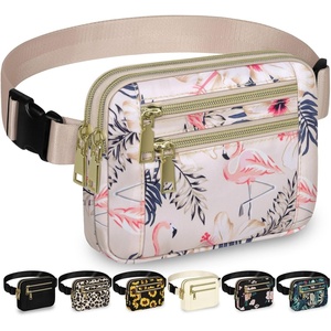 image:imageCapolo Fanny Packs for Women Fashion Waist Packs Bag with Adjustable Strap and 4 Zipper Pockets Waterproof Everywhere Crossbody Belt Bag for Workout Running TravellingBlackFlamingo