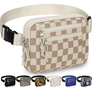 image:imageCapolo Fanny Packs for Women Fashion Waist Packs Bag with Adjustable Strap and 4 Zipper Pockets Waterproof Everywhere Crossbody Belt Bag for Workout Running TravellingBlackKhaki Checkered