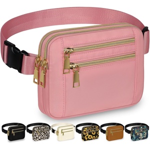 image:imageCapolo Fanny Packs for Women Fashion Waist Packs Bag with Adjustable Strap and 4 Zipper Pockets Waterproof Everywhere Crossbody Belt Bag for Workout Running TravellingBlackPink