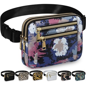 image:imageCapolo Fanny Packs for Women Fashion Waist Packs Bag with Adjustable Strap and 4 Zipper Pockets Waterproof Everywhere Crossbody Belt Bag for Workout Running TravellingBlackWatercolor Print