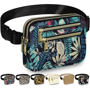 image:imageCapolo Fanny Packs for Women Fashion Waist Packs Bag with Adjustable Strap and 4 Zipper Pockets Waterproof Everywhere Crossbody Belt Bag for Workout Running TravellingBlackBlue Leaves
