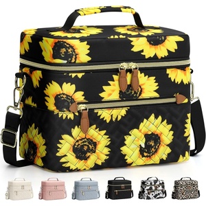 image:imageCapolo Lunch Box for Women Men AdultsInsulated Lunch Bag Leakproof Lunch Cooler Box with Removable Strap Cute Lunch Tote Bags Reusable Thermal Lunchbox for School Work PicnicSmallBeigeSunflower