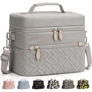 image:imageCapolo Lunch Box for Women Men AdultsInsulated Lunch Bag Leakproof Lunch Cooler Box with Removable Strap Cute Lunch Tote Bags Reusable Thermal Lunchbox for School Work PicnicSmallBeigeKhaki Gray