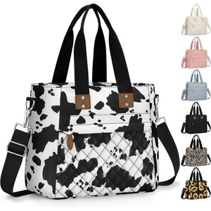 image:imageInsulated Lunch Box for Women amp Men  Large Thermal Lunch Bag Women with Removable Shoulder Strap Reusable Lunch Cooler Tote Bags Purse for Adults Work Picnic Hiking Beach Travel MSunflowerCowprint